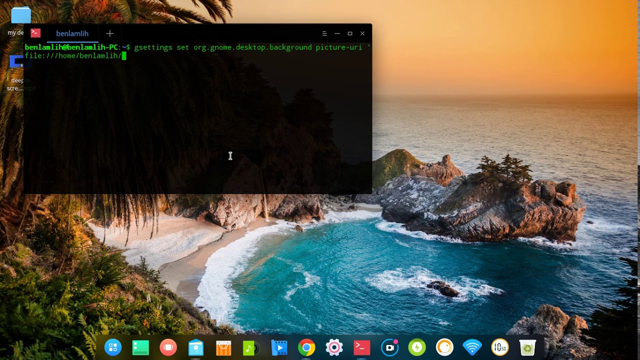 How to change desktop background from mand line linux