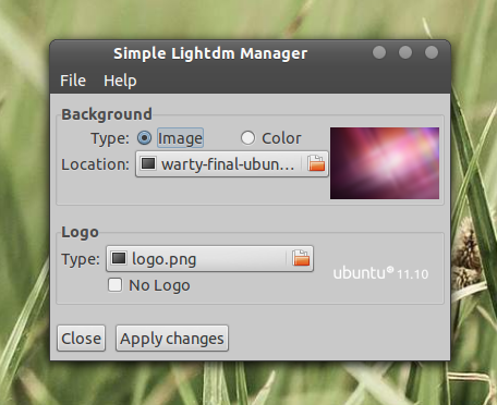 Simple lightdm manager change the lightdm background or logo using a gui web upd ubuntu linux blog