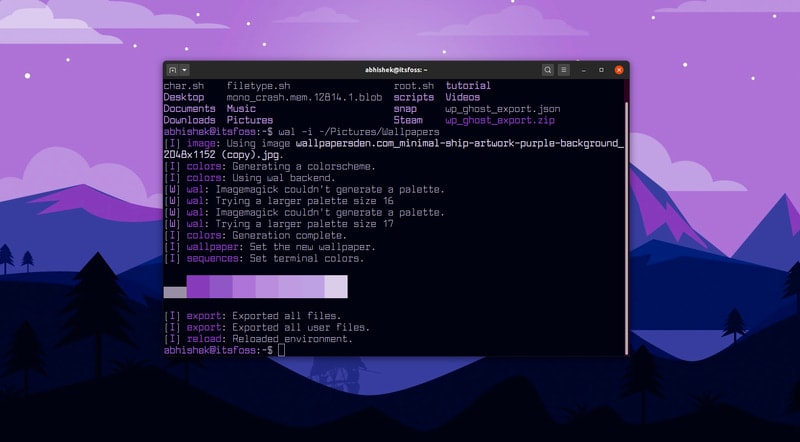 Change color scheme of linux terminal based on wallpaper