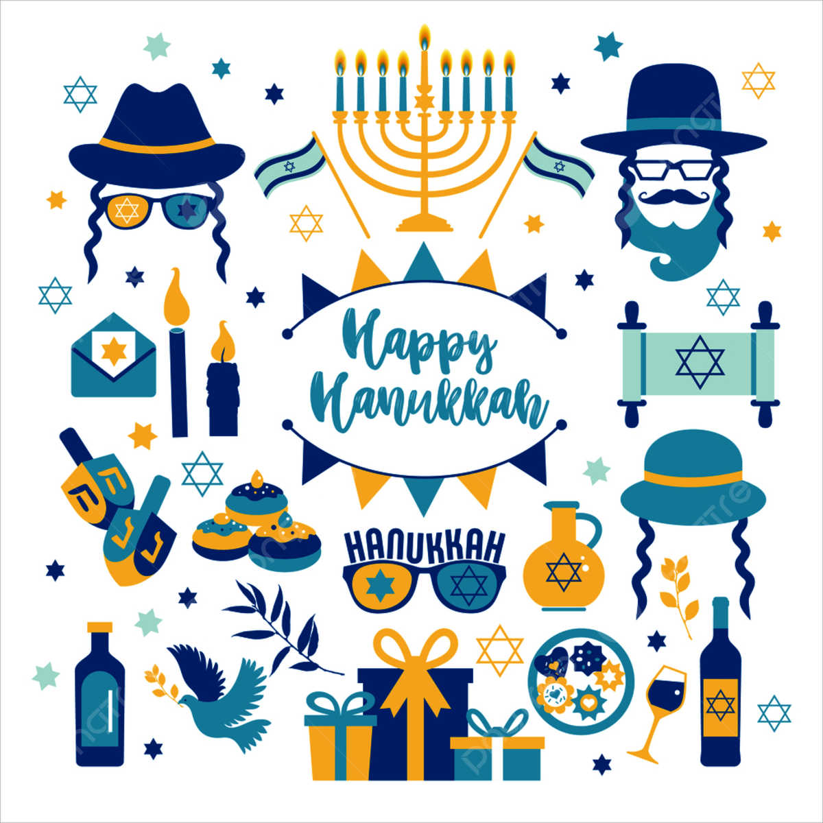 Hanukkah illustration vector art png images free download on