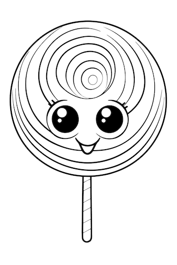 Premium vector cute lollipop coloring page