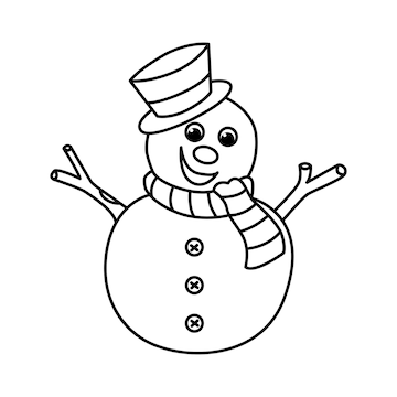 Premium vector cute snowman cartoon characters vector illustration for kids coloring book