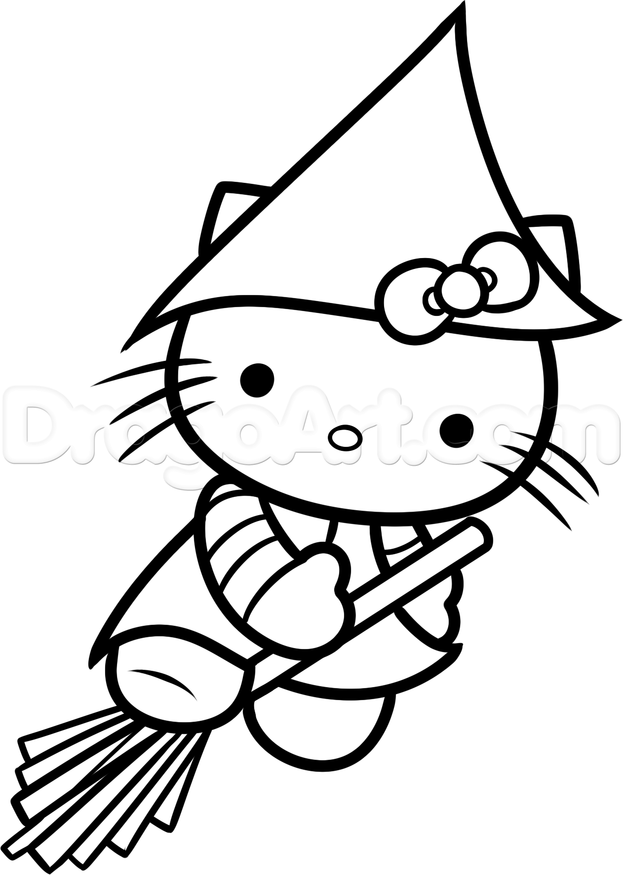 How to draw halloween hello kitty step by step halloween seasonal free online drawing tutoriâ hello kitty colouring pages kitty drawing hello kitty coloring