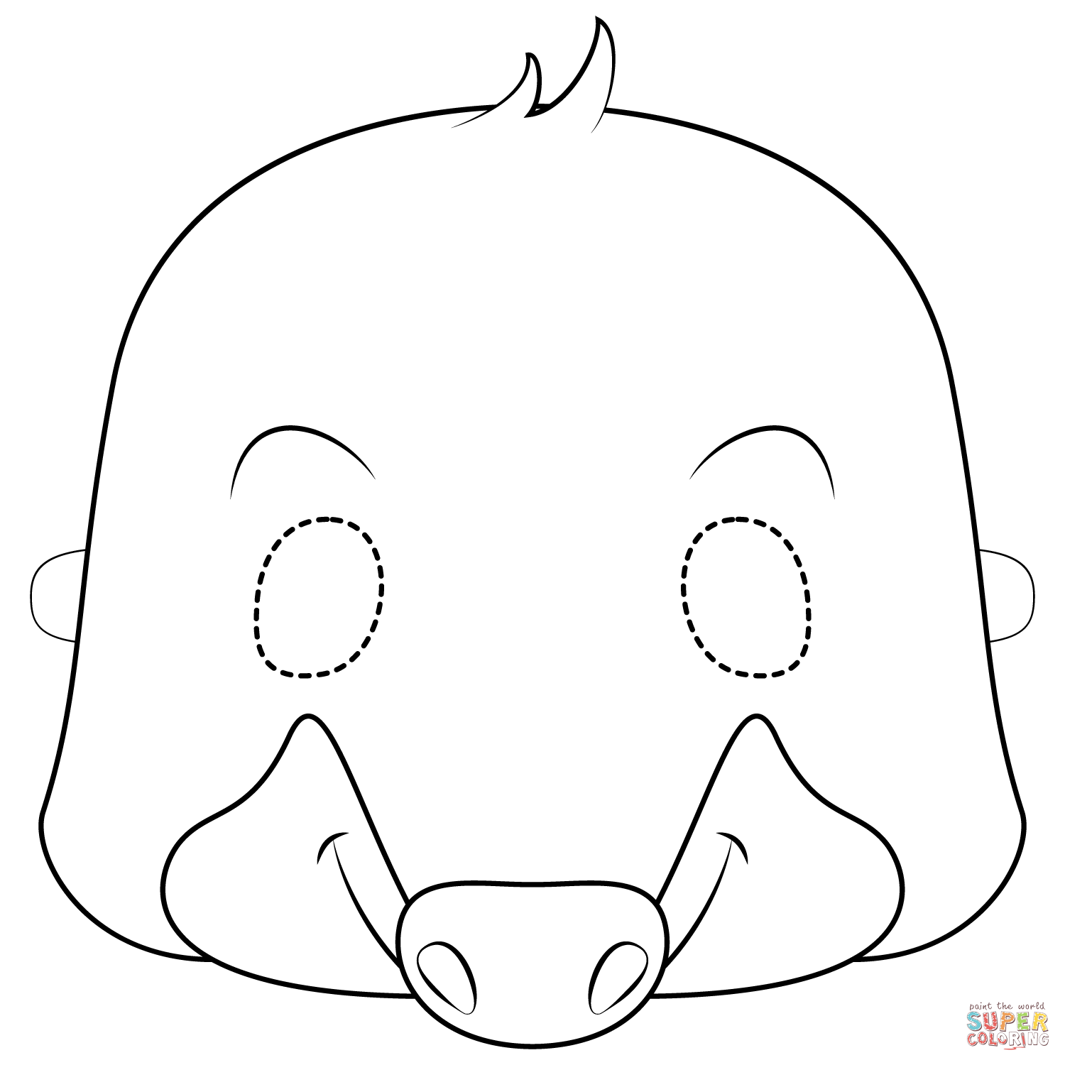 Mole mask coloring page free printable coloring pages