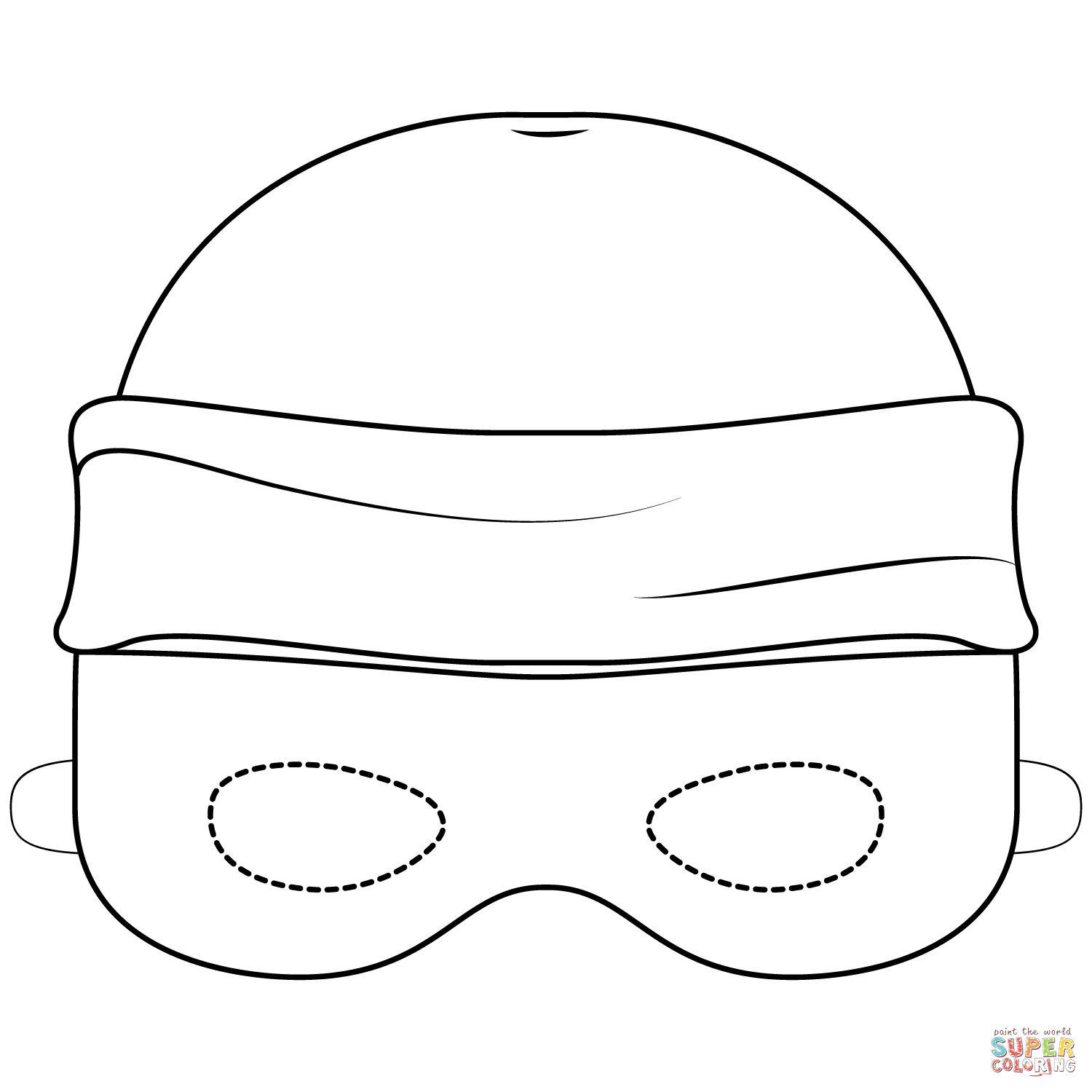 Robber mask coloring page free printable coloring pages