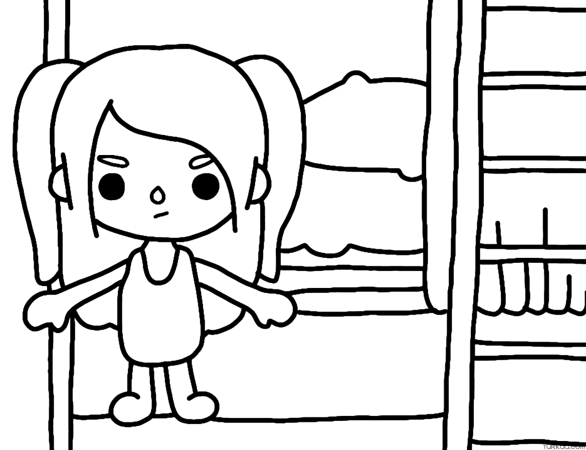 Toca boca bed coloring page