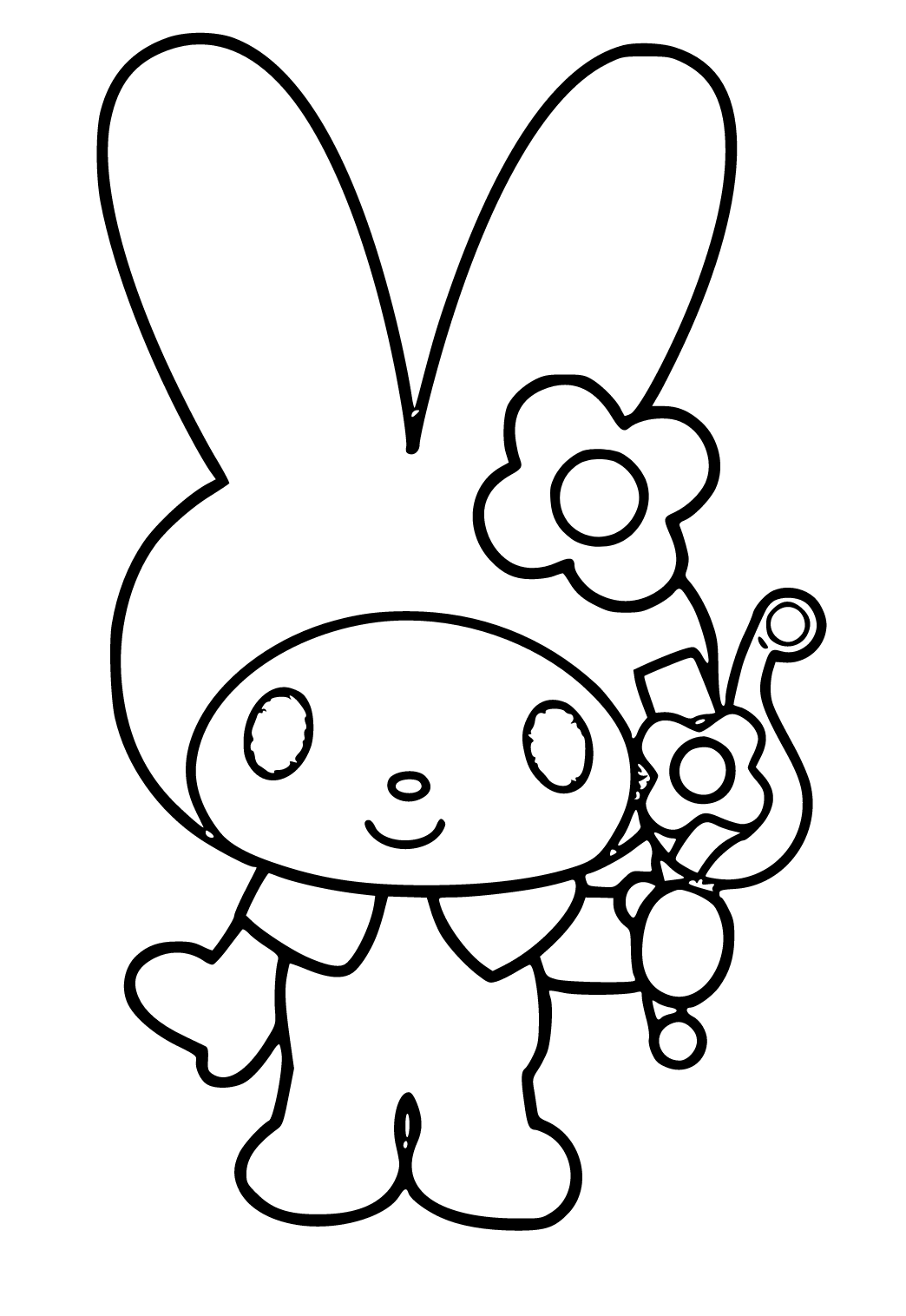 Free printable my melody flower coloring page sheet and picture for adults and kids girls and boys