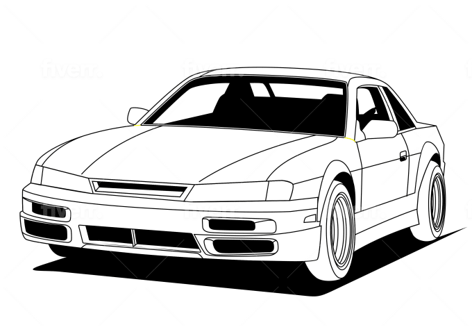 Draw line drawing style any vehicle for coloring pages book by ahsanulkirom