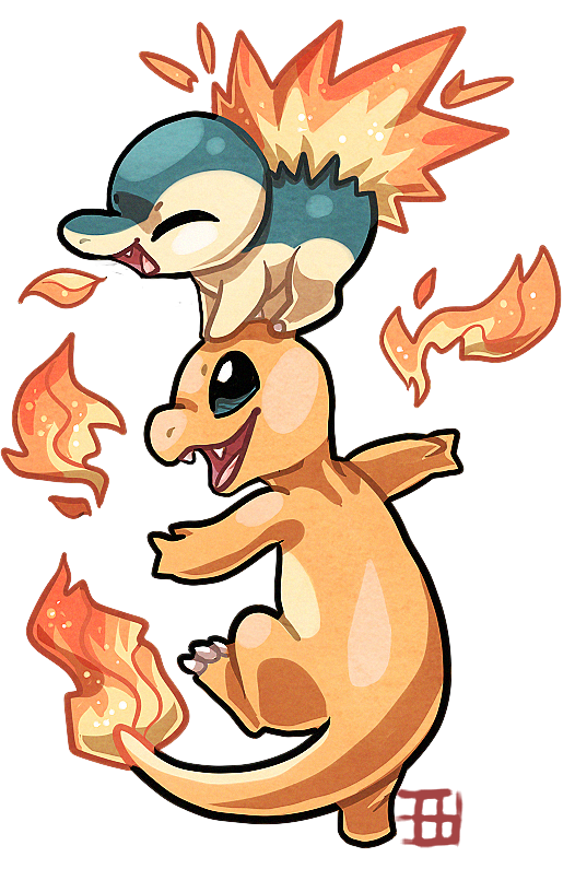 Cyndaquil and charmander by griffsnuffdeviantart on deviantart pokemon art pokemon drawings cute pokemon wallpaper