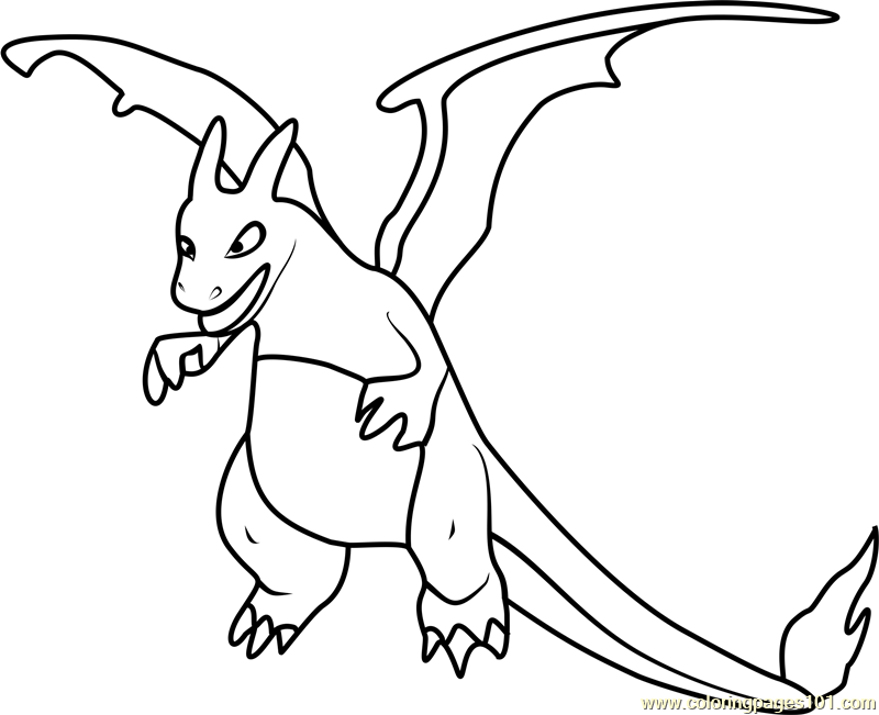 Charizard pokemon go coloring page for kids