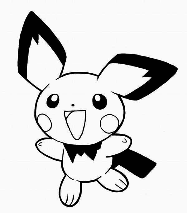 Pichu is so excited coloring page color luna pokemon coloring pokemon coloring pages coloring pages