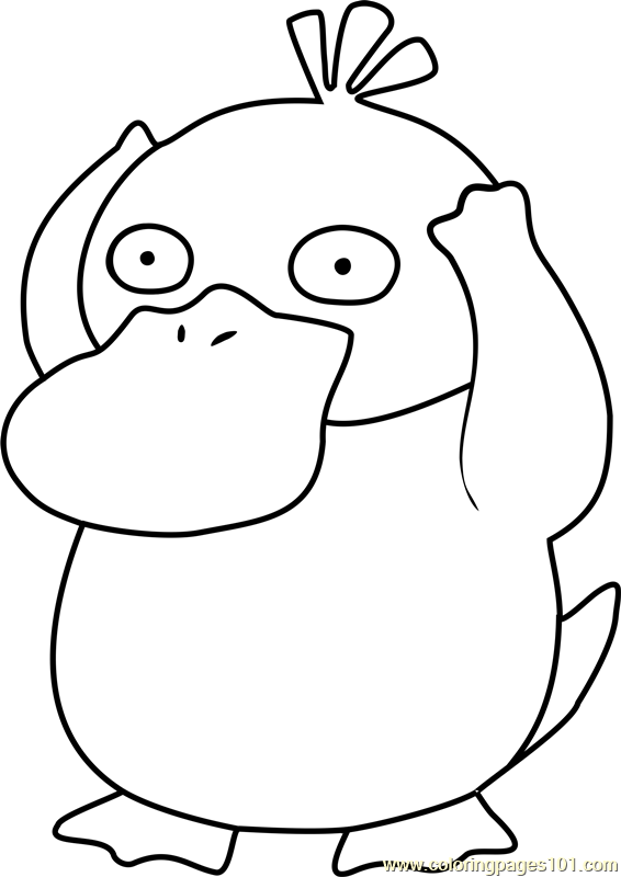 Psyduck pokemon coloring page for kids