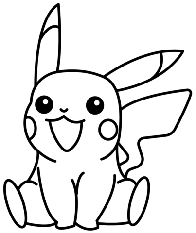 Chibi pikachu coloring page free printable coloring pages