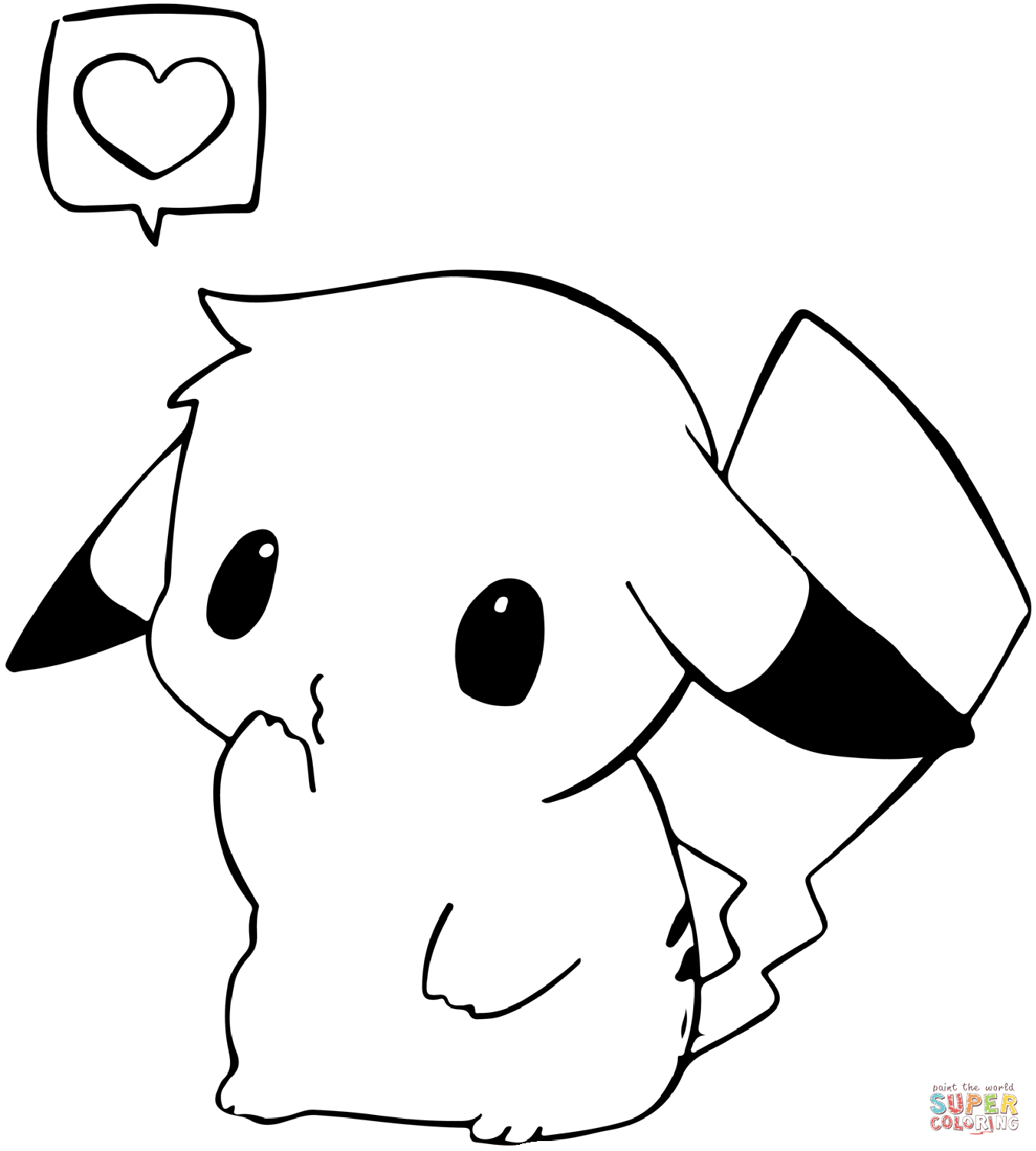 Pikachu coloring page free printable coloring pages