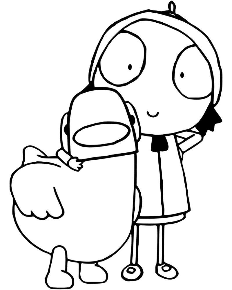 Sarah and duck coloring pages for preschoolers educative printable duck sarah duck coloring pages