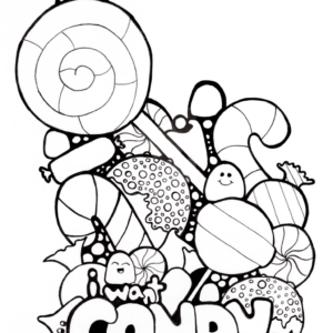 Candy coloring pages printable for free download