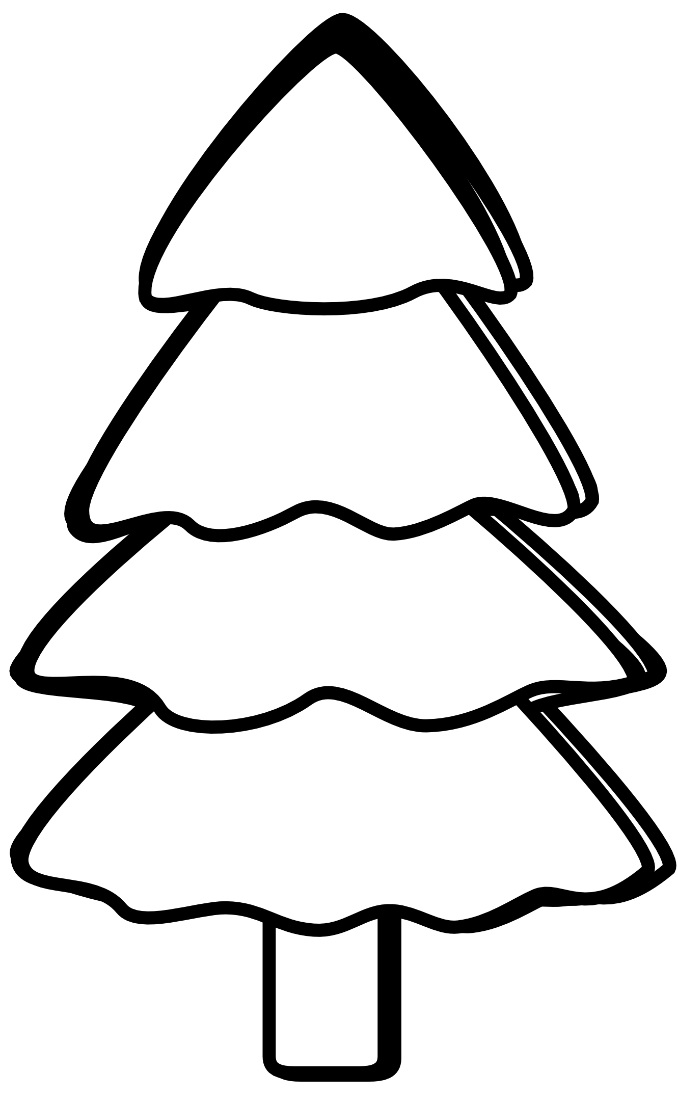 Christmas tree clipart black and white