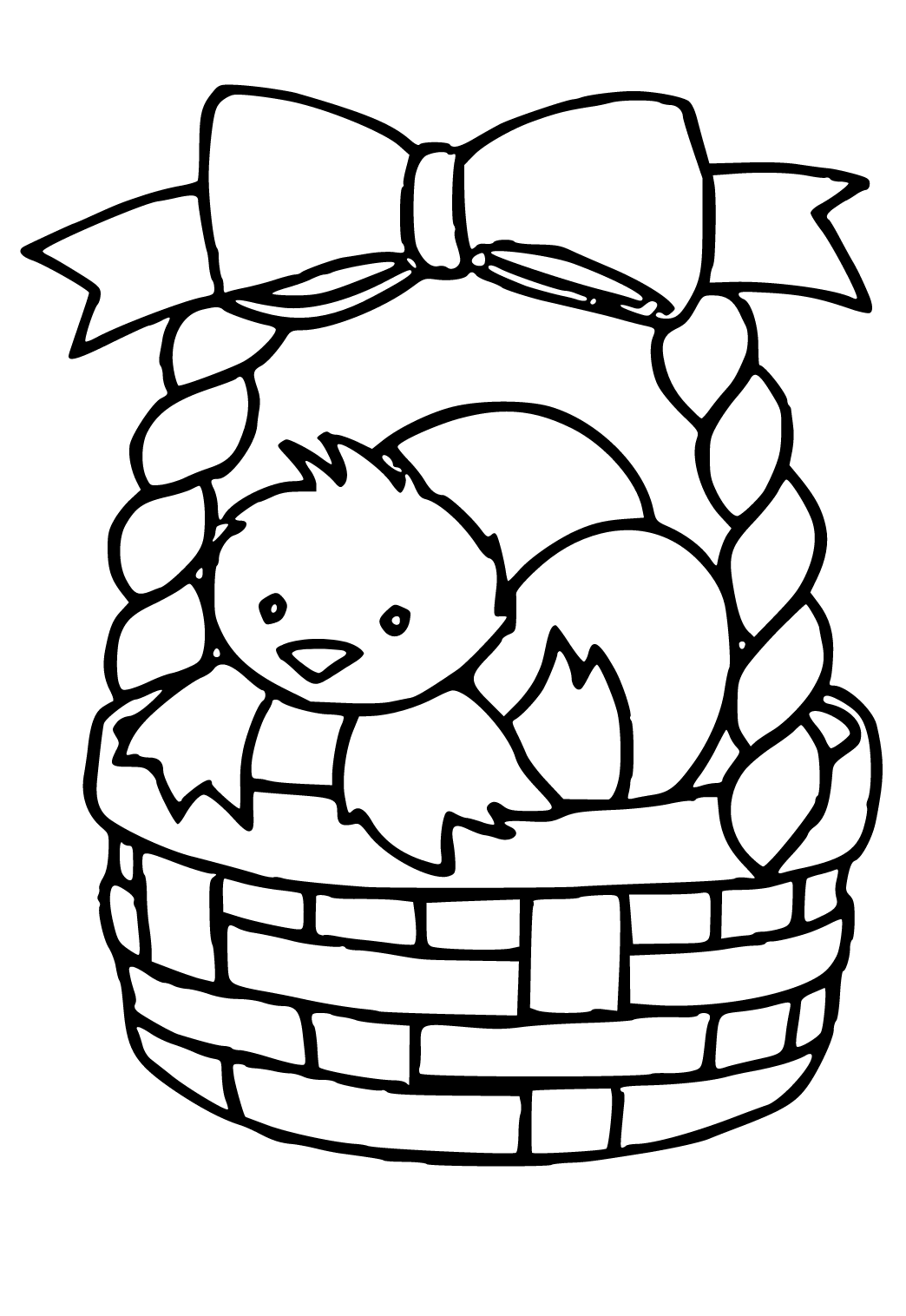 Free printable easter basket simple coloring page sheet and picture for adults and kids girls and boys