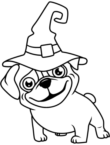 Halloween dog coloring pages free printable pictures