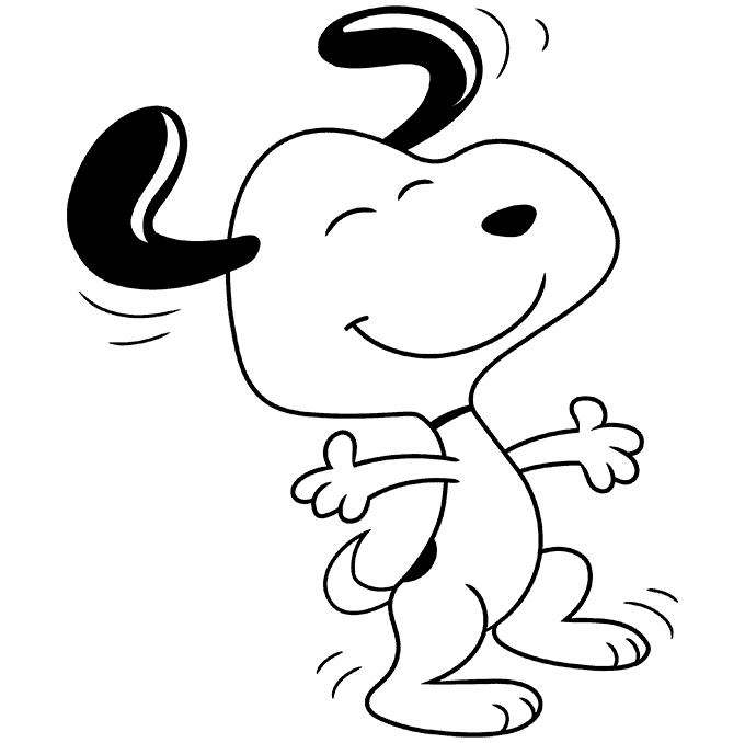 How to draw snoopy from peanuts dancing