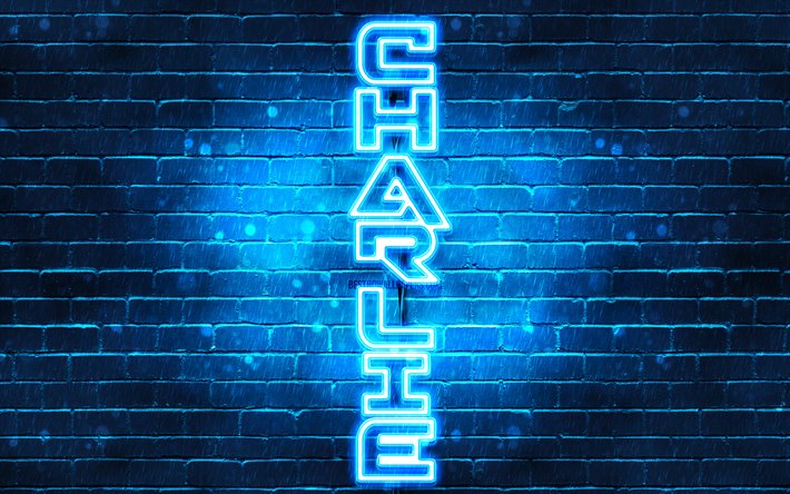 Download wallpapers k charlie vertical text charlie name wallpapers with names blue neon lights picture with charlie name for desktop free pictures for desktop free