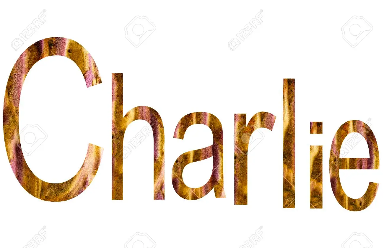 Name charlie in english surrounded by white background stock photo picture and royalty free image image