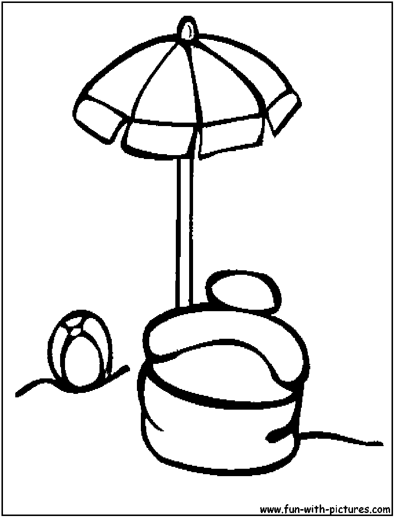 Summer beach coloring page