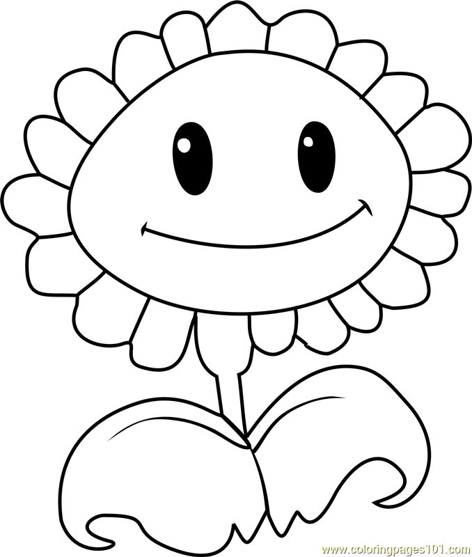 Sunflower coloring page for kids