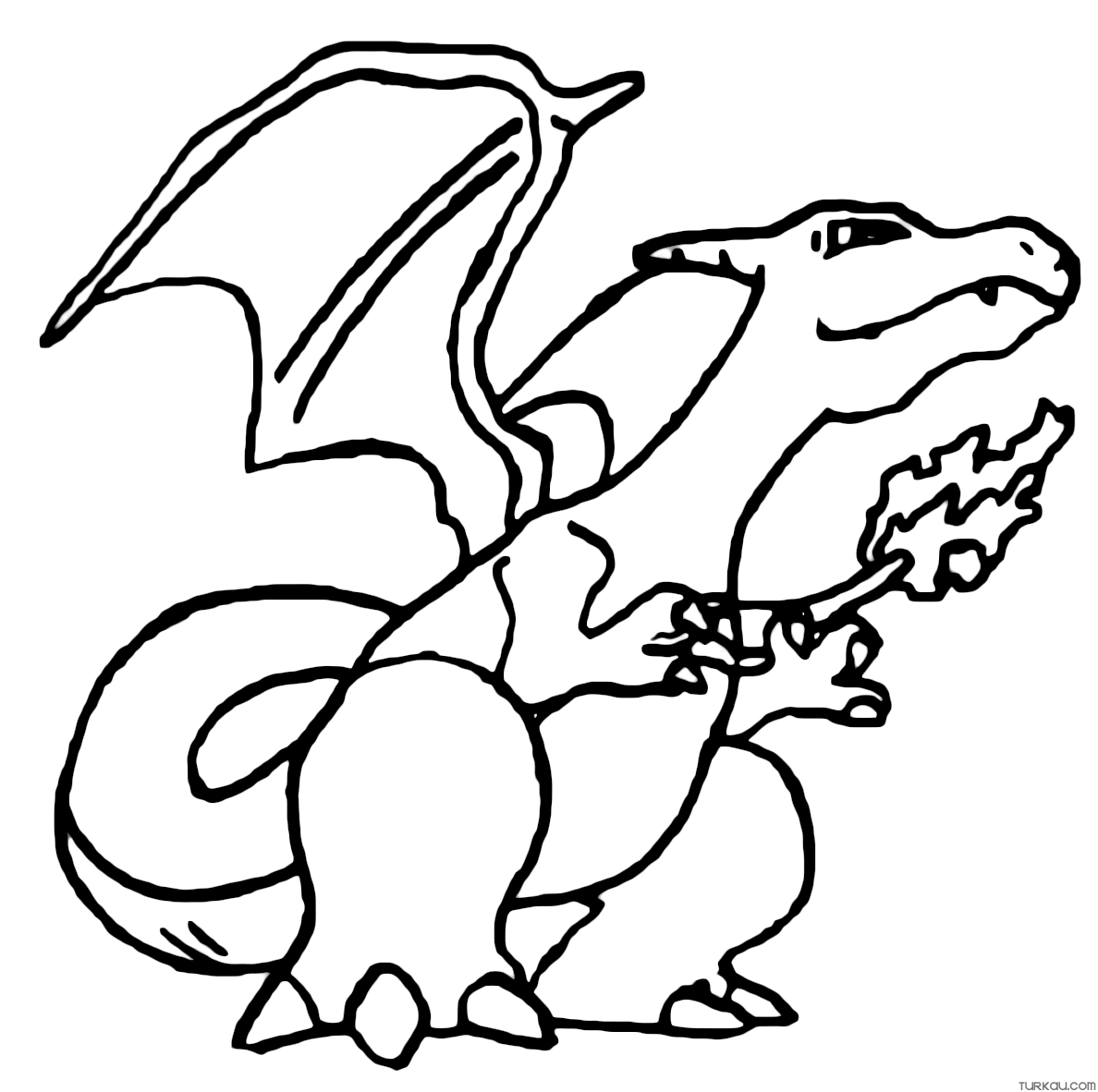 Pokemon offensive charizard coloring page