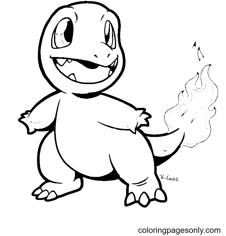 Charmander for childrens coloring pages