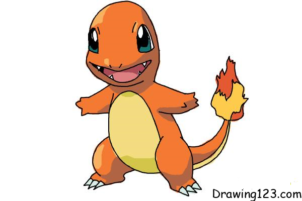 Pokemon charmander drawing tutorial