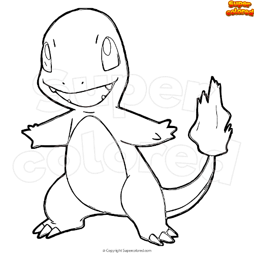 Dibujo para colorear pokemon charmander