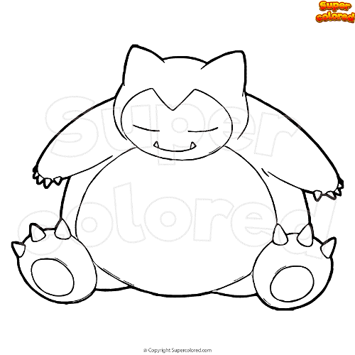 Coloring page pokemon snorlax