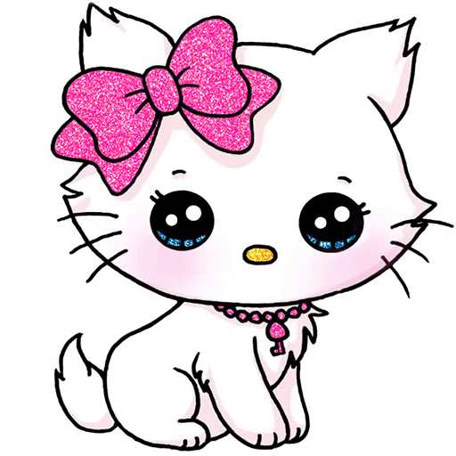 Glitter cute cat coloring book â âsovellukset