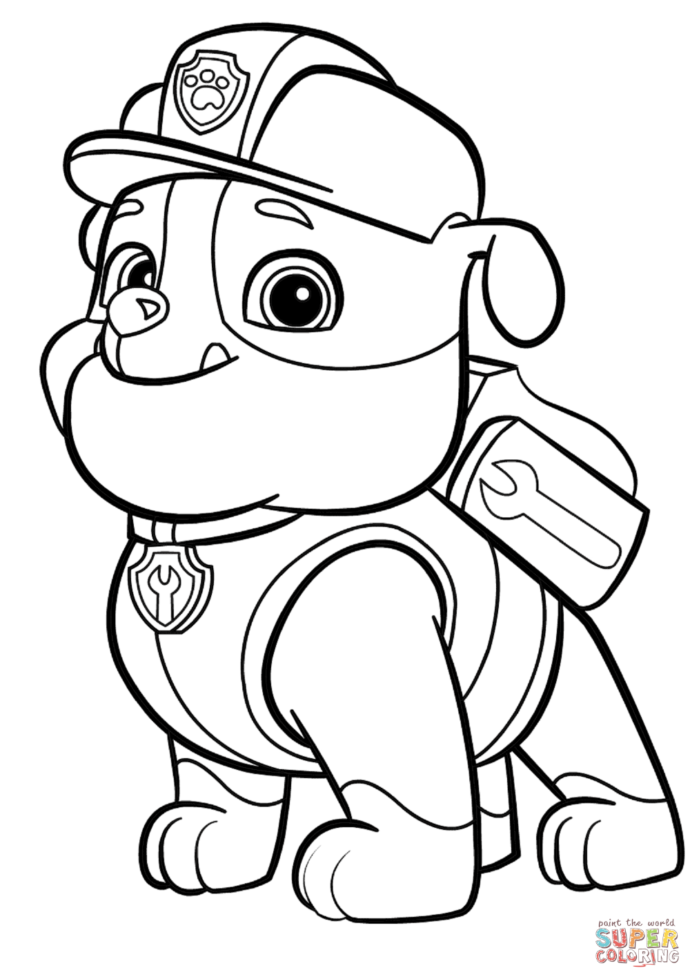 Paw patrol rubble coloring page free printable coloring pages paw patrol coloring pages paw patrol coloring cartoon coloring pages