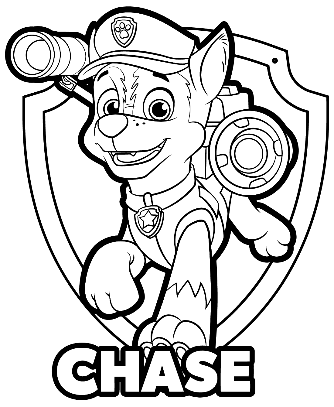 Chase coloring page at free download