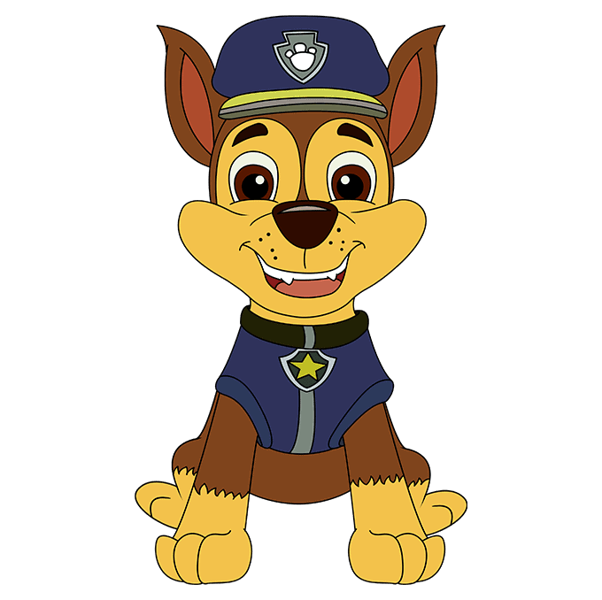 How to draw chase from paw patrol