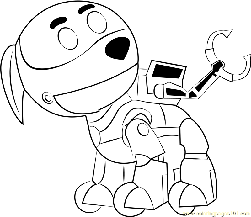 Robo dog coloring page for kids