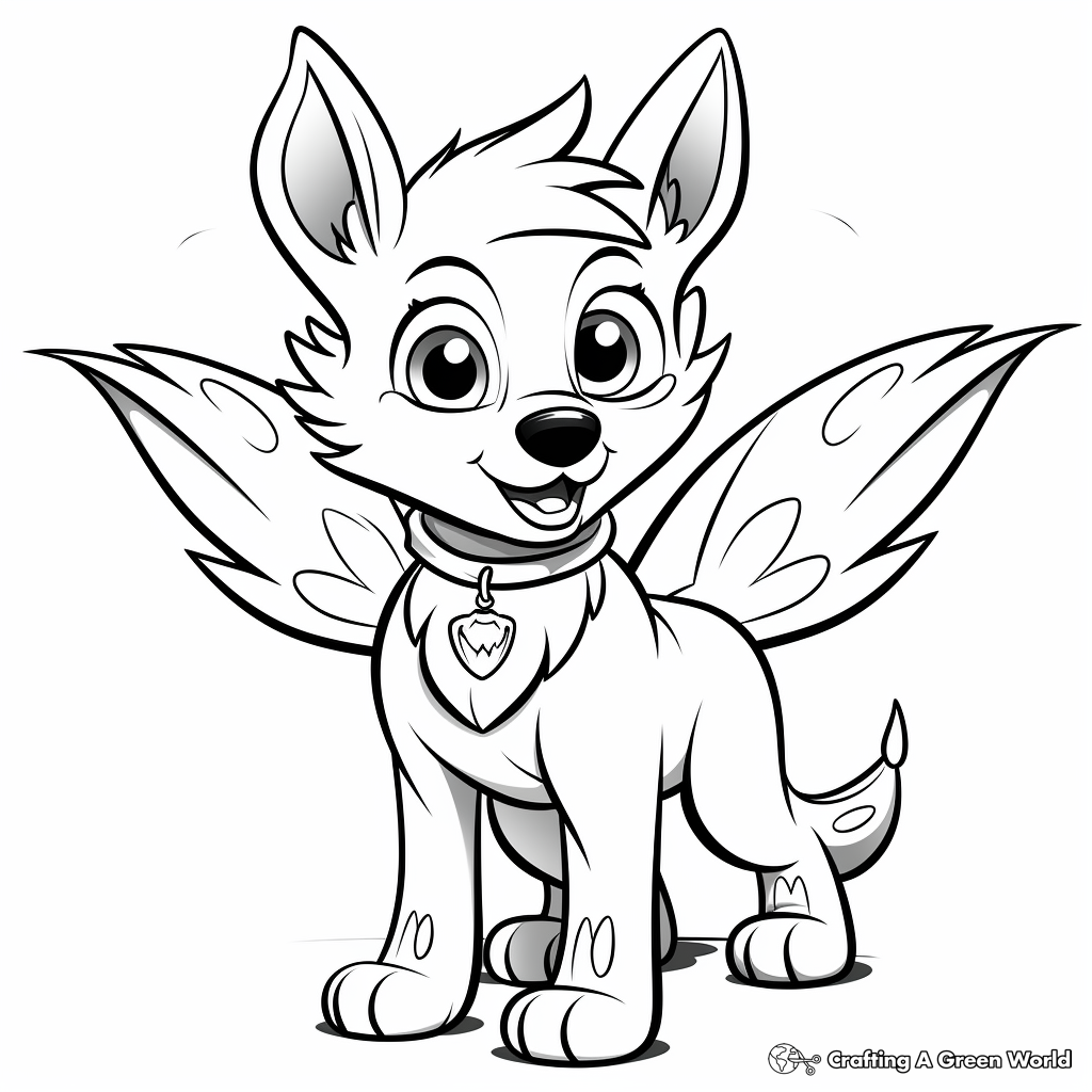 Wolves with wings coloring pages