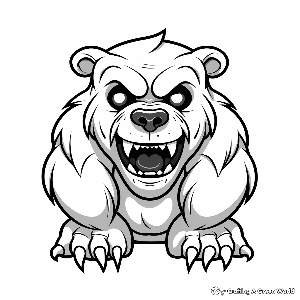 Scary bear coloring pages