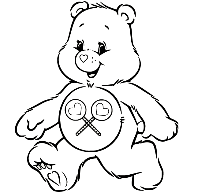 Cheer bear care bear coloring pages