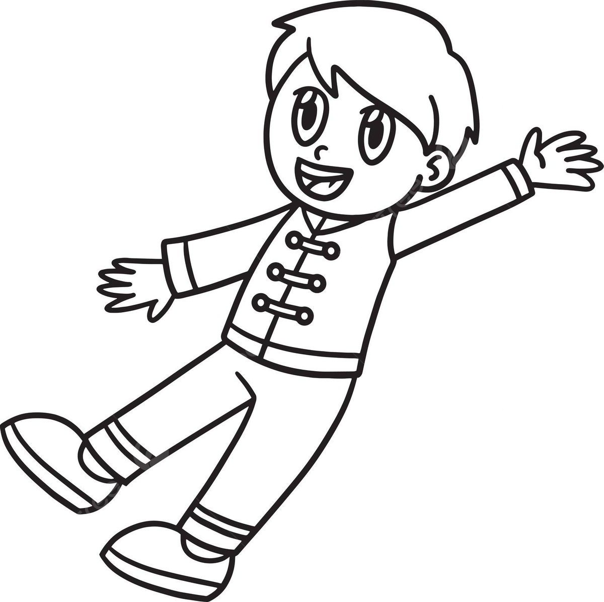 Cheerful chinese kid on coloring page perfect for children vector ring drawing kid drawing color drawing png and vector with transparent background for free download