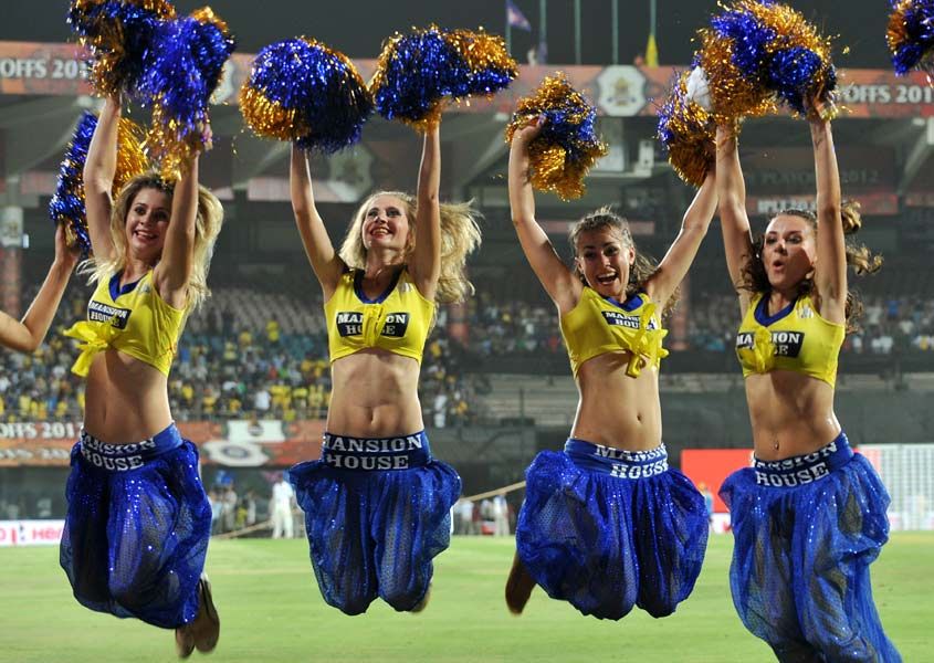 Cheerleading ipl cricket match chennai super kings