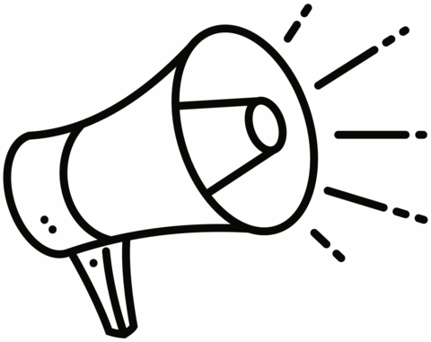 Cheer megaphone coloring page free printable coloring pages