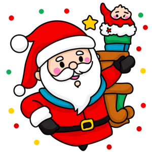 Download cartoon santa claus holding cupcake for holiday decor png online