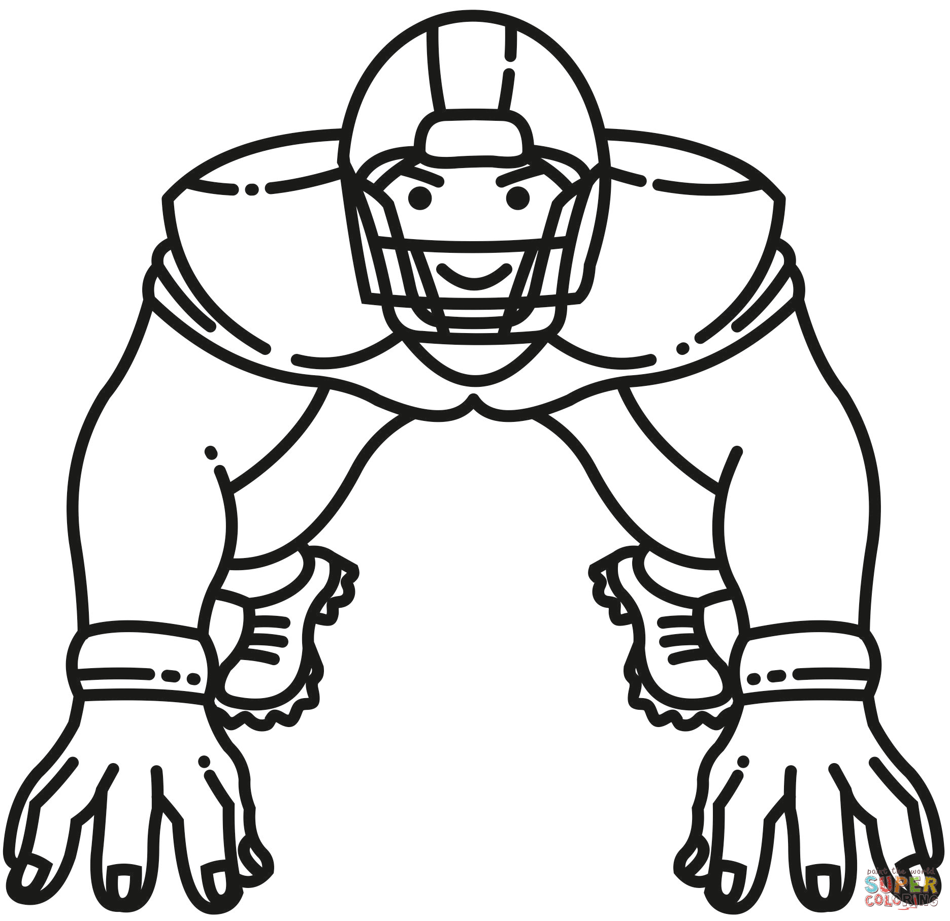 Defensive lineman coloring page free printable coloring pages