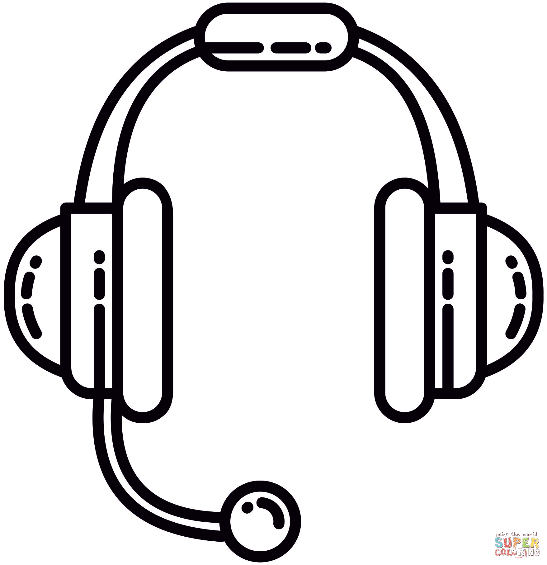 Headset coloring page free printable coloring pages