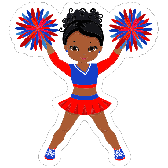 Happy pompom cheerleading sticker