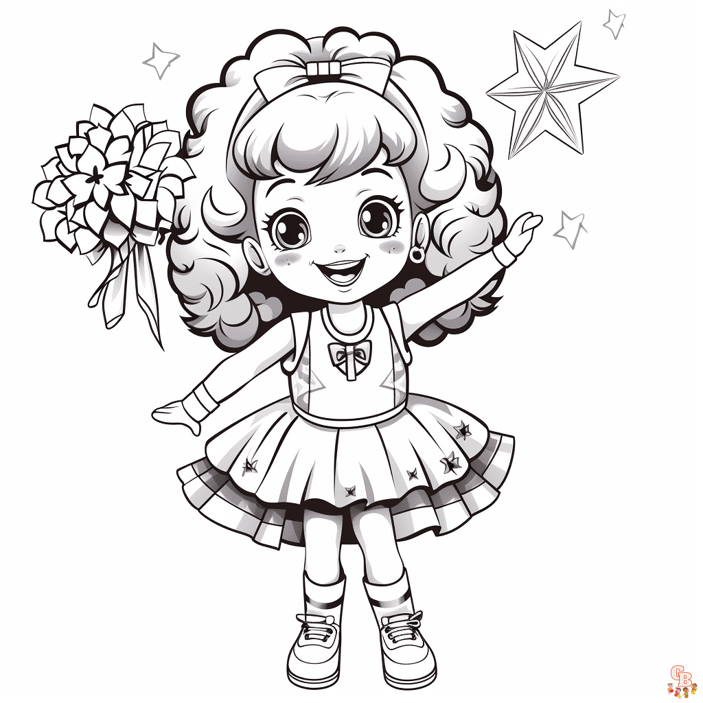 Printable cheerleader coloring pages free for kids and adults