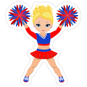 Cute cheerleading sticker